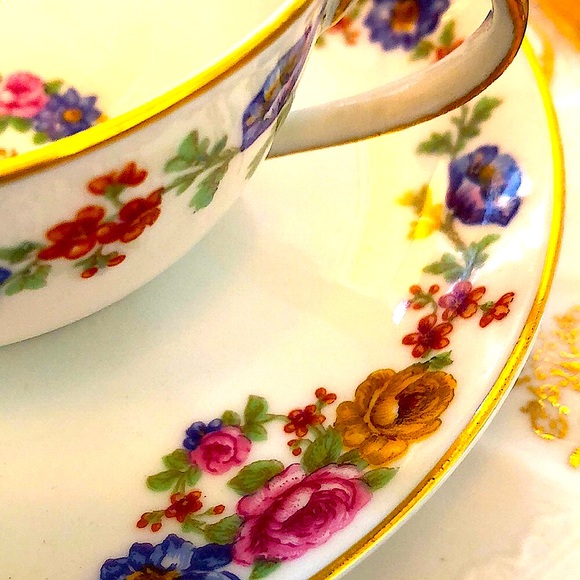 EUC- Theodore Haviland Limoges Double Handled Bouillon & Under Plate - Picture 2 of 12